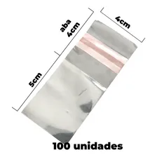 Saco Adesivado Plástico Pp Saquinho Transparente 4x4 - 100un Foto mini 2