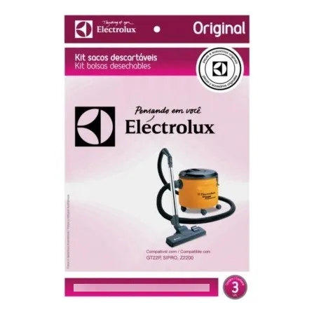Saco Aspirador Pó Descartável C/ 3 Un. Electrolux 70035016 Foto 1