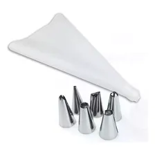 Saco De Confeiteiro Grande Reutilizável + 6 Bicos Inox Foto  mini 1