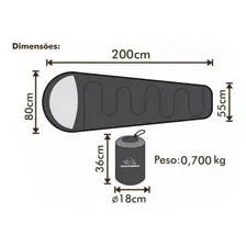 Saco de dormir Guepardo Térmico Camping Ultralight cor preto Foto mini 4