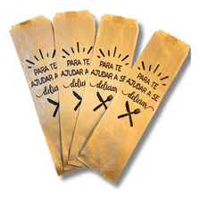 Saco De Papel Kraft Para Talher Delivery 7x25 - 2000 Unds Foto mini 1