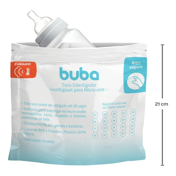 Saco Esterilizador Reutilizável Para Micro-ondas 09814 Buba 0V Foto 1