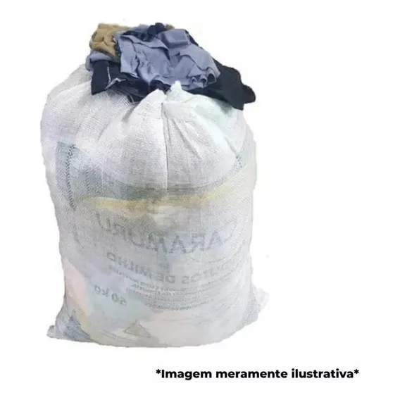 Saco Estopa 20kg Malha Colorida Costurada Trapo Foto 1