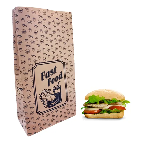 Saco Kraft Para Delivery Sos P (17,5x8,5x33cm) Com 50 Un Foto 1