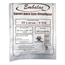 Saco Lixo Hospitalar Infectante 30l C/100 Branco Embalac Foto mini 1