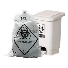 Saco Lixo Hospitalar Infectante Branco 15 Litros - 100 Un Foto mini 2