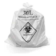 Saco Lixo Hospitalar Infectante Branco 30 Litros - 100 Un Foto mini 4