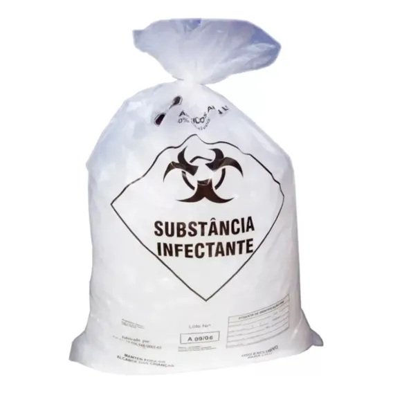 Saco Lixo Hospitalar P/ Resíduo Infectante 15 Litros C 100un Foto 1