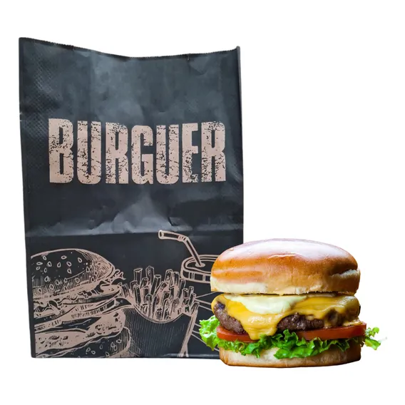 Saco Papel Kraft Delivery Burger 33x14x24 C/ 50 Uni Foto 1