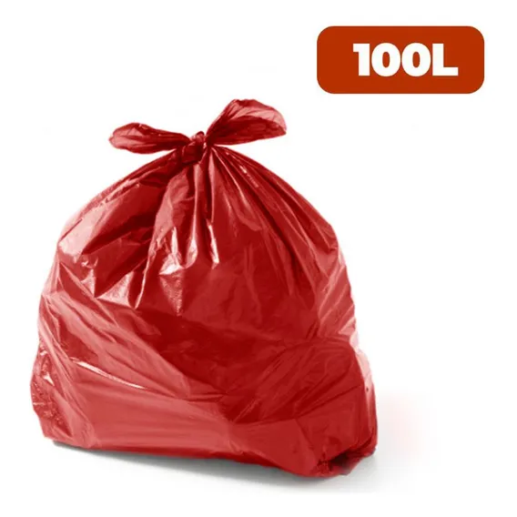 Saco Para Lixo 100 Litros Coleta Seletiva Especial Vermelho Foto 1