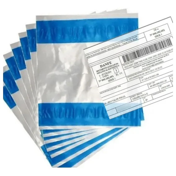 Saco Para Nota Fiscal Awb Danfe Canguru Janela 2 Colas Embalagem Fácil 10x12 1000und Foto 1