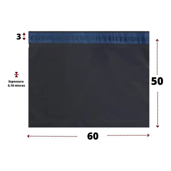Saco Plástico Envelope Segurança Sedex 60x50 250 Und Foto 1