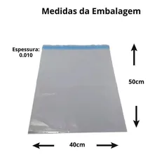 Saco Plástico Envelope Segurança Sedex Correio 40x50 100 Un Foto mini 4