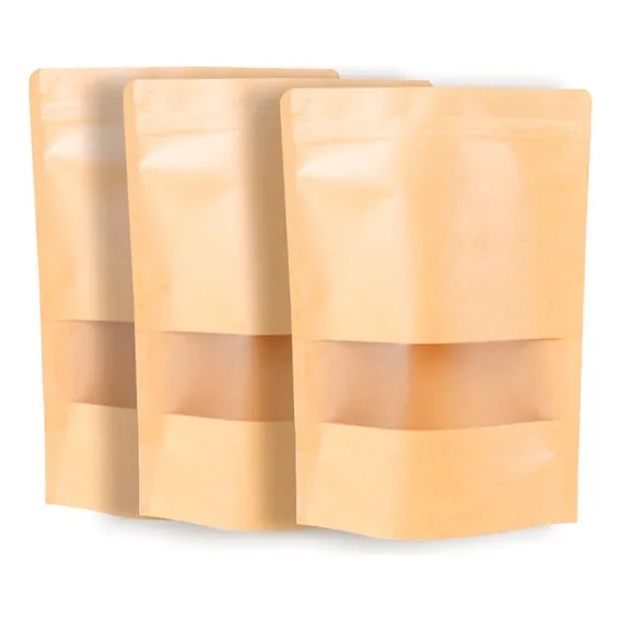 Saco Plástico Para Folhas Tamanho 10x15+3 Four Star Saco Ziplock Kraft Stand Up Pouch Foto 1