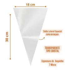 Saco Plástico Pp Cone Transparente 18x30 Com 100un Foto mini 4