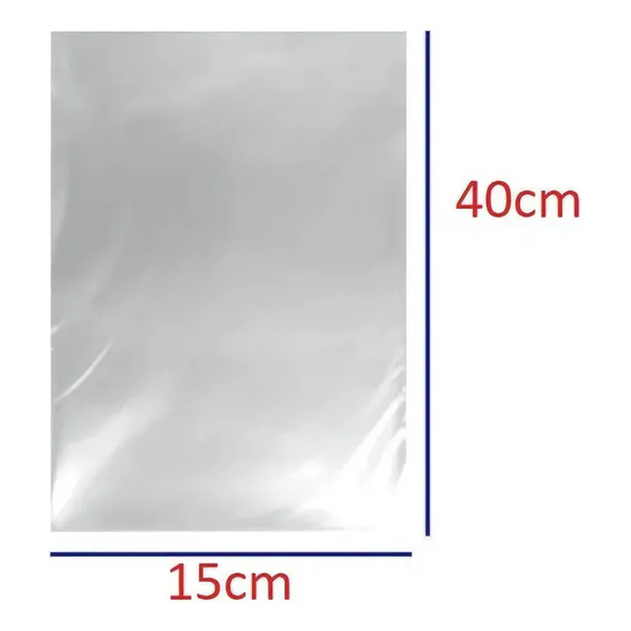 Saco Plástico Transparente Polipropileno Pp 15x40 0,06 1kg Foto 1