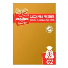 Saco Presente 45x60 Metalizado Dourado 25un Cromus Foto mini 1
