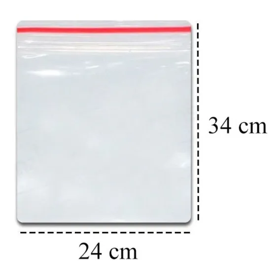 Saco Zip Lock Hermético N10 - 24x34 - C/ 100 Unid Foto 1