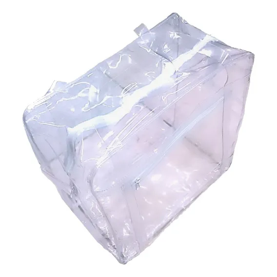 Sacola 100% Pvc Grosso Transparente Jumbo Grande Alças Silic Foto 1
