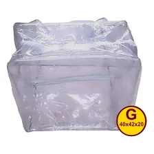 Sacola 100% Pvc Grosso Transparente Jumbo Grande Alças Silic Foto mini 2
