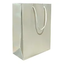 Sacola De Papel Duplex 13x14x6 C/ 10 Unid. S1 Cor Prata Foto mini  2