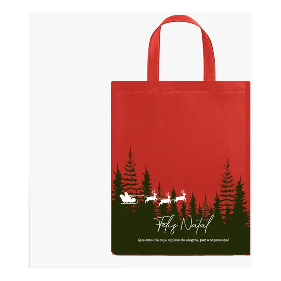 Sacola Em Tnt 50 Unidades Personalizadas Para Natal Foto 1
