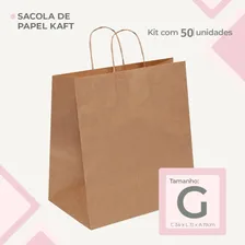 Sacola Kraft Para Delivery G 34x31x19cm Kit Com 50un Foto mini  2