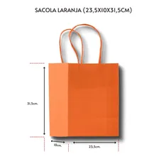 Sacola Laranja (23,5x10x31,5cm) C/ 50 Un Foto mini 4