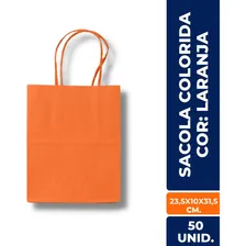 Sacola Laranja (23,5x10x31,5cm) C/ 50 Un Foto mini  3