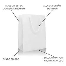 Sacola Papel Branca 18x24x10 - Kit 50 Un Foto mini  3