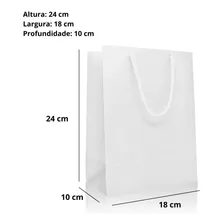 Sacola Papel Branca 18x24x10 - Kit 50 Un Foto mini 2