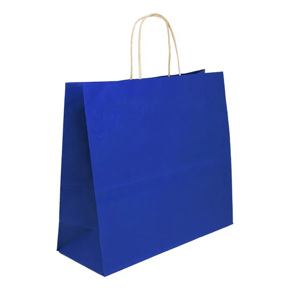 Sacola Papel Kraft 32x30x12 100 Unidades Azul Foto 1