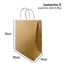 Sacola Papel Kraft Delivery Grande (30x31x19cm) - 50und Foto mini 3
