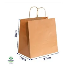 Sacola Papel Kraft Delivery Ii 27x18x30 50unid Foto mini  2