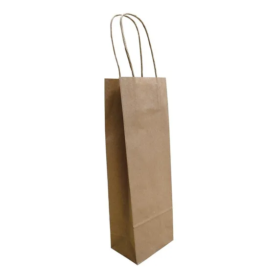 Sacola Papel Kraft Ideal Para Vinho 50 Unidades Foto 1