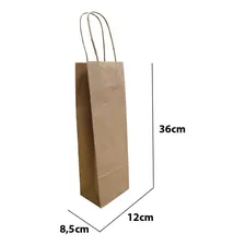 Sacola Papel Kraft Ideal Para Vinho 50 Unidades Foto mini 2
