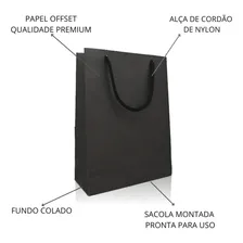 Sacola Papel Preta 13x18x06 - 50 Unidades Foto mini  3