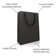 Sacola Papel Preta 13x18x06 - 50 Unidades Foto mini 3