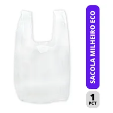 Sacola Plástica Milheiro Tamanho 38x48 Branca Full Foto  mini 1