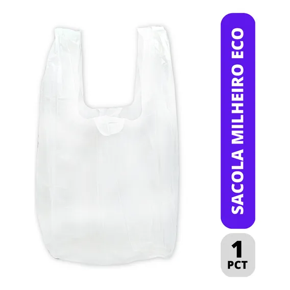 Sacola Plástica Milheiro Tamanho 38x48 Branca Full Foto 1