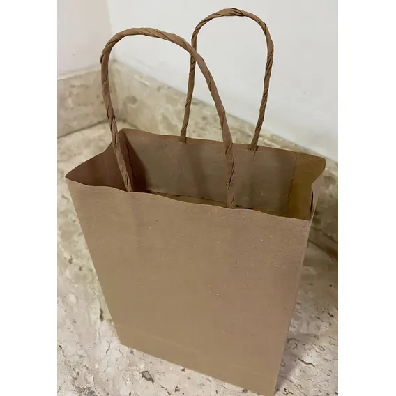 Sacolas Em Kraft Lisas Tamanho P 17,5x8,50x21,5 Foto 1