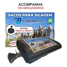 Sacos De Silagem 52x110 200 Micra 100un C/abraçadeira Cor Preto Foto mini 1