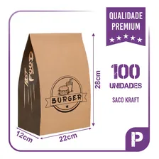 Sacos Kraft Fast Food Delivery Sos 100unid - P (22x12x28) Foto mini 3