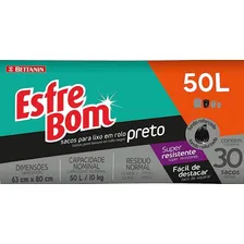 Sacos Para Lixo Preto Reforçado 50L Com 30 Sacos Esfrebom Foto mini 3