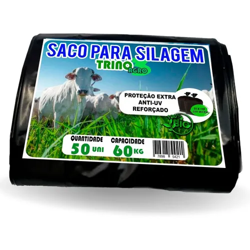 Sacos Para Silagem Preto 55x110 - 200 Micras C/50 Unidades Foto 1