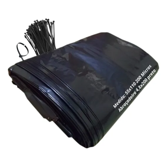 Sacos Para Silagem Preto 55x110 - 200 Micras C/50 Unidades Foto 1