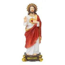 Sagrado Coração De Jesus 15cm - Enfeite Resina Foto mini 1