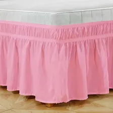 Saia Box Para Cama Solteiro Texfine Têxtil C/2 Elástico Rosa Foto mini 1