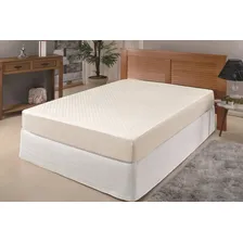 Saia Cama Box Queen Percal + Capa Impermeável Pvc Foto  mini 1