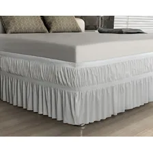 Saia P/ Cama Box Malha King Size Branco Adomes Foto mini 1